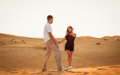 abu dhabi desert safari couple